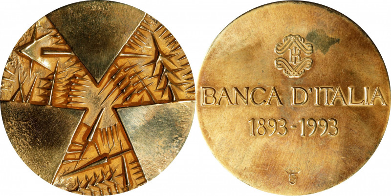 Italy. 1993 Centenary of the Bank of Italy Commemorative Medallion. By Arnaldo P...