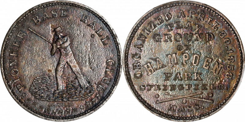 Undated (ca. 1861) Pioneer Baseball Club Medal. By John Adams Bolen. Musante JAB...