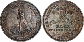 Undated (ca. 1861) Pioneer Baseball Club Medal. By John Adams Bolen. Musante JAB-1. Silvered Tin. AU Details--Environmental Damage (PCGS).
32 mm. Iri...