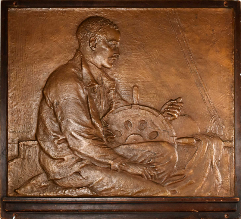 Undated Plaque, Dr. William Nye Swift at the Helm. By James Earle Fraser. Bronze...