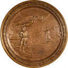 Undated (ca. 1918) World War I Victory Plaque. Bronze. Very Fine.
8.75 inches. Unmarked as to artist. An American solider at left is crowned by winge...