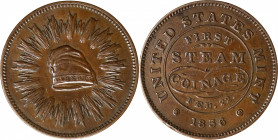 1836 First Steam Coinage Medal. By Christian Gobrecht. Julian MT-20. Original Feb. 22 Date. Bronze--Double Struck--About Uncirculated.
27 mm. A parti...