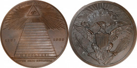 1882 Great Seal Centennial Medal. By Charles E. Barber. Julian CM-20. Bronze. Specimen-65 BN (PGCS).
62 mm. A richly original deep brown and olive-co...