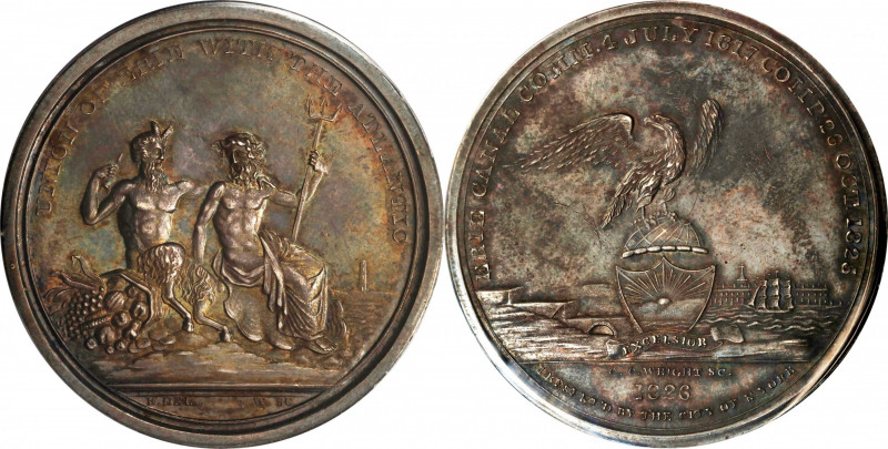1826 Erie Canal Completion Medal. HK-1000. Rarity-6. Silver. Specimen-62 (PCGS)....