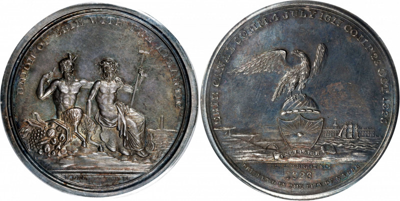 1826 Erie Canal Completion Medal. HK-1. Rarity-6. White Metal. MS-62+ (PCGS).
4...