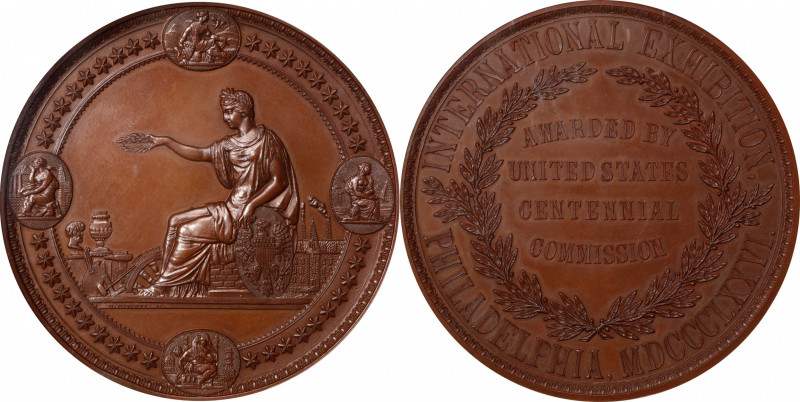 1876 Centennial Award Medal. By Henry Mitchell. Harkness Nat-300, Julian AM-10. ...
