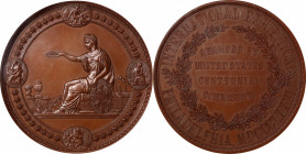 1876 Centennial Award Medal. By Henry Mitchell. Harkness Nat-300, Julian AM-10. Bronze. MS-65 (PCGS).
76 mm. This is a frequently encountered type, a...