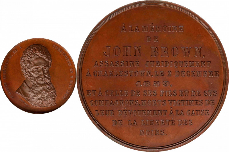 "1859" (ca. 1860) John Brown Memorial Medal. By Jean Wurden. Bronze. MS-66 BN (N...