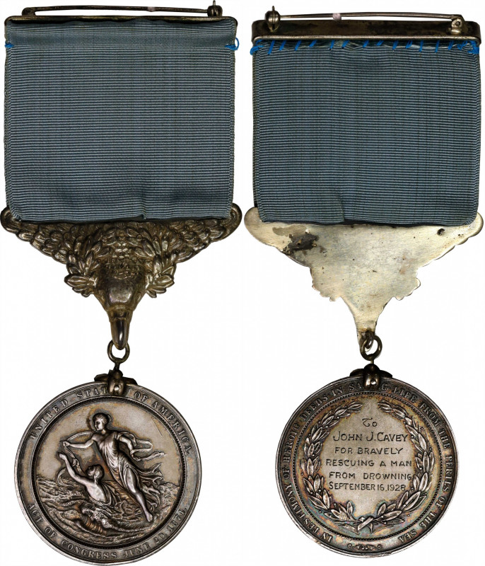 1928 United States Treasury Department Second Class Life Saving Medal. By Anthon...
