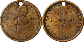 Civil War Identification Tag. New York--Salina. McClellan. Maier-Stahl 1C. Patrick Fitzgerald, Company M, 1st Veteran Cavalry, New York State Voluntee...