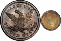 Civil War Identification Tag. Unissued. Eagle, WAR OF 1861. Maier-Stahl 5A. Silver. Prooflike Mint State.
27.8 mm. 10.5 grams. Fully struck and dress...