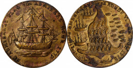 "1778-1779" (ca. 1780) Rhode Island Ship Medal. Betts-562, W-1730. Without Wreath Below Ship. Brass. EF-40 (PCGS).
This visually appealing piece exhi...