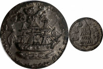 "1778-1779" (ca. 1780) Rhode Island Ship Medal. Betts-563, W-1745. Wreath Below Ship. Pewter. EF Details--Scratch (PCGS).
Handsome, fully original co...