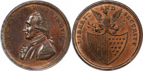 Undated (ca. 1795) Washington Liberty and Security Penny. Musante GW-45, Baker-30E, W-11055. Copper. ASYLUM Edge, Engine Turned or Corded Outer Rims. ...