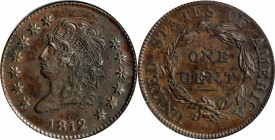 1812 Classic Head Cent. S-291. Rarity-2. Small Date. EF-45 (PCGS). OGH.
Deep copper surfaces are smooth and well defined for a survivor of this condi...