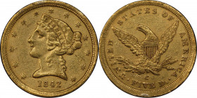 1842-C Liberty Head Half Eagle. Small Date. Winter-1, the only known dies. Die State I. EF Details--Mount Removed (PCGS).
Here is an exciting offerin...