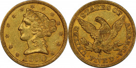 1850-C Liberty Head Half Eagle. Winter-1. AU-58 (PCGS). CAC.
Of the utmost significance to quality conscious Southern gold enthusiasts, this coin is ...