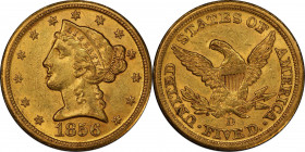 1856-D Liberty Head Half Eagle. Winter 39-FF. MS-61 (PCGS). CAC.
The significance of this offering for advanced Southern gold enthusiasts with an eye...