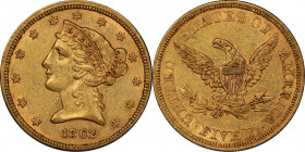 1862 Liberty Head Half Eagle. AU-55 (PCGS). CAC.
An outstanding rarity that is sure to excite advanced collectors specializing in Liberty Head gold c...