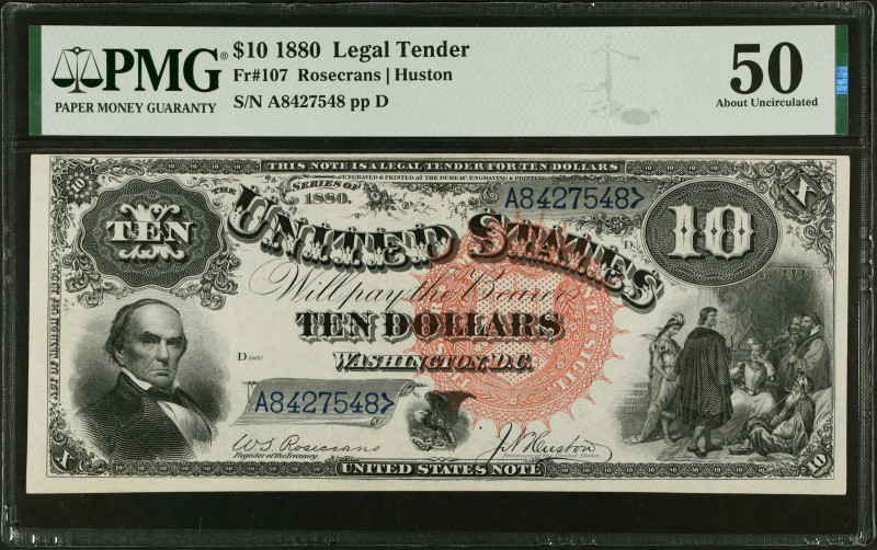 Fr. 107. 1880 $10 Legal Tender Note. PMG About Uncirculated 50.
Rosecrans - Hus...