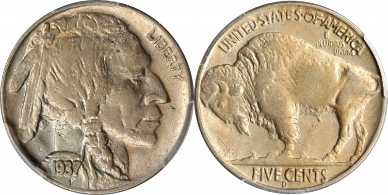 1937-D Buffalo Nickel. FS-901. 3-Legged. AU-58 (PCGS). CAC.
This boldly defined...