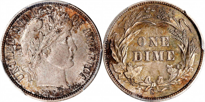 1899-S Barber Dime. MS-65 (PCGS).
A splendid specimen, an absolute Gem example ...