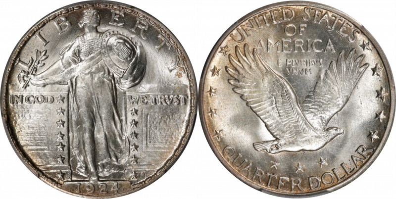 1924-S Standing Liberty Quarter. MS-65 (PCGS).
Fully lustrous and otherwise bri...