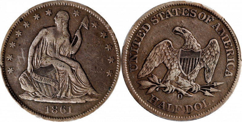 1861-O Liberty Seated Half Dollar. Confederate States Issues. W-11, FS-401. Rari...