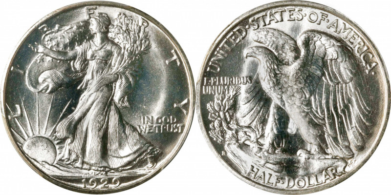 1929-S Walking Liberty Half Dollar. MS-65 (PCGS). CAC.
This brilliant Gem displ...