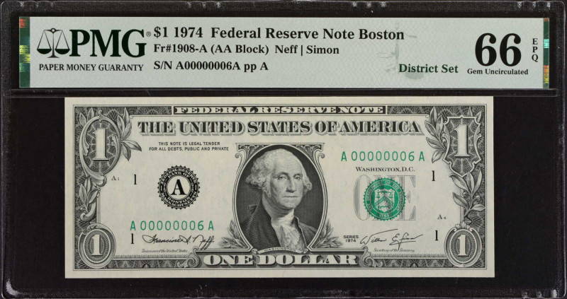 Lot of (12). Fr. 1908-A to 1908-L. 1974 $1 Federal Reserve Notes. PMG Choice Unc...