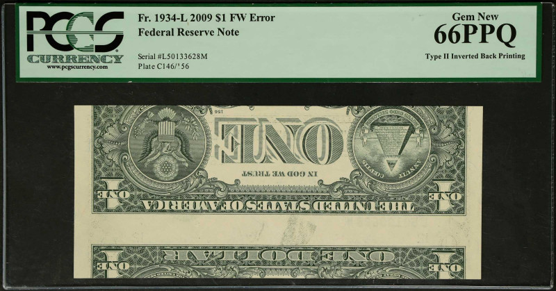 Fr. 1934-L. 2009 $1 Federal Reserve Note. San Francisco. PCGS Currency Gem New 6...