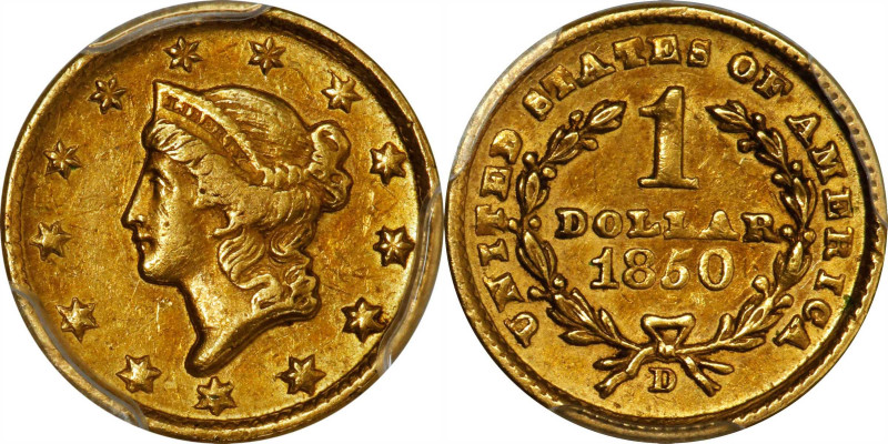 1850-D Gold Dollar. Winter 2-C, the only known dies. AU-55 (PCGS). CAC.
If the ...