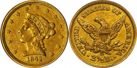 1842-D Liberty Head Quarter Eagle. Winter 3-F, the only known dies. EF-45 (PCGS). CAC.
Our multiple offerings for such coins from this outstanding co...