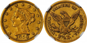 1850-D Liberty Head Quarter Eagle. Winter 13-N. AU-53 (NGC). CAC.
Doug Winter's commentary in his 2013 reference on Dahlonega Mint gold coinage confi...