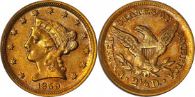 1859-D Liberty Head Quarter Eagle. Winter 22-N, the only known dies. AU-53 (PCGS).
The multiple examples included in this collection confirm the popu...