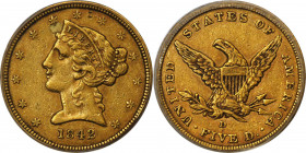 1842-D Liberty Head Half Eagle. Winter 7-E. Small Date, Small Letters. EF-45 (PCGS). CAC.
Really a lovely example, both sides are undeniably original...
