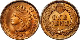 1902 Indian Cent. MS-68 RD (PCGS). Eagle Eye Photo Seal.
A phenomenal coin that is not only tied for CC#1 for the circulation strike 1902, but it als...