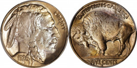 1926-S Buffalo Nickel. MS-64+ (PCGS). CAC.
An attractive and softly toned near-Gem, with tinges of champagne-pink iridescence adorning both sides. Sa...