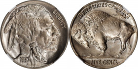 1937-D Buffalo Nickel. FS-901. 3-Legged. MS-65 (NGC).
This is a remarkable example of the famous 1937-D Buffalo nickel 3 Legged variety. The technica...