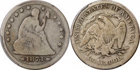 1873-CC Liberty Seated Quarter. Arrows. Briggs 1-A, the only known dies. VG-8 (PCGS). CAC.
This is one of the most desirable circulated survivors of ...