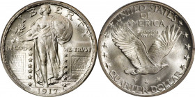 1917 Standing Liberty Quarter. Type II. MS-68 FH (PCGS).
A glorious Ultra Gem to represent either the type or issue in a world class numismatic colle...