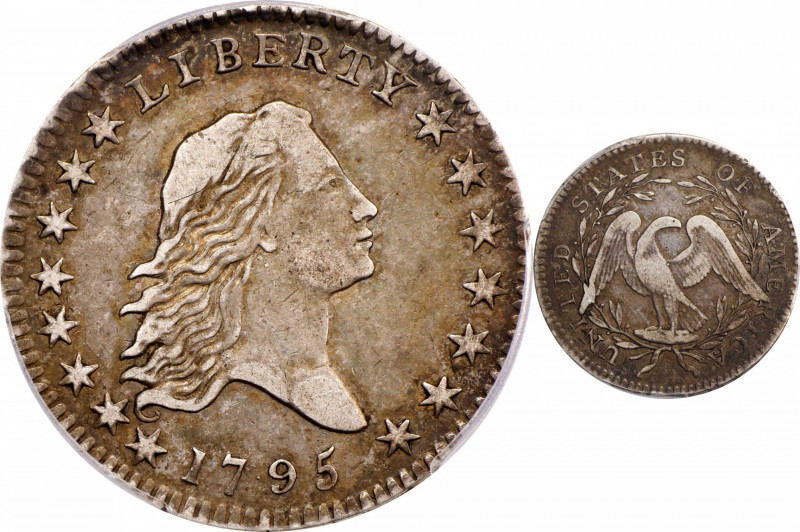 1795 Flowing Hair Half Dollar. O-102, T-26. Rarity-3. Two Leaves. EF-40 (PCGS). ...