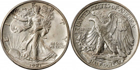 1921-D Walking Liberty Half Dollar. MS-64+ (PCGS). CAC.
This beautiful 1921-D is an exceptionally well produced and preserved example of one of the m...