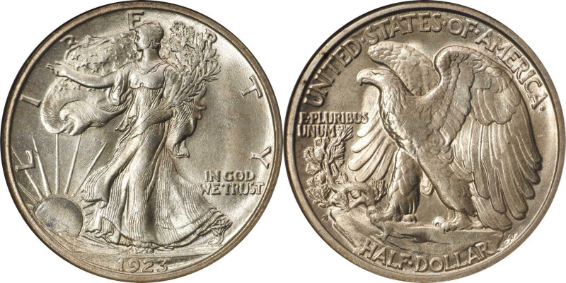 1923-S Walking Liberty Half Dollar. MS-65 (NGC).
A most impressive example of t...