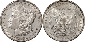 1893-S Morgan Silver Dollar. AU-53 (PCGS).
This visually appealing, technically impressive example reveals just a trace of light rub to the high poin...
