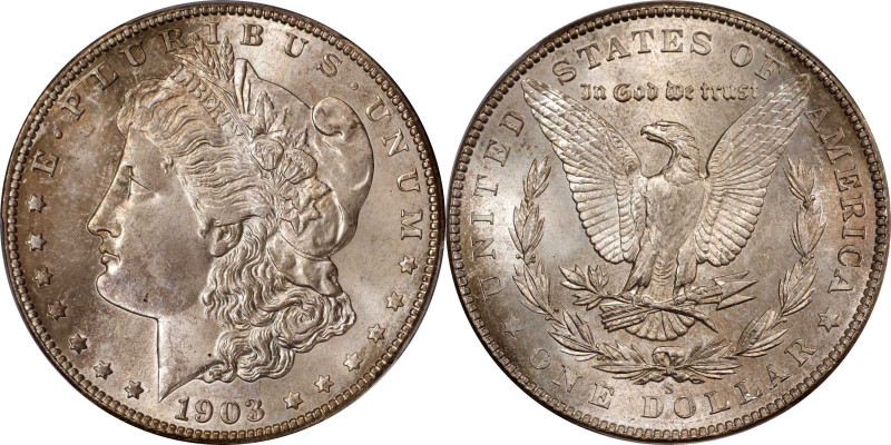 1903-S Morgan Silver Dollar. MS-65 (PCGS).
Smooth satin luster flows serenely o...