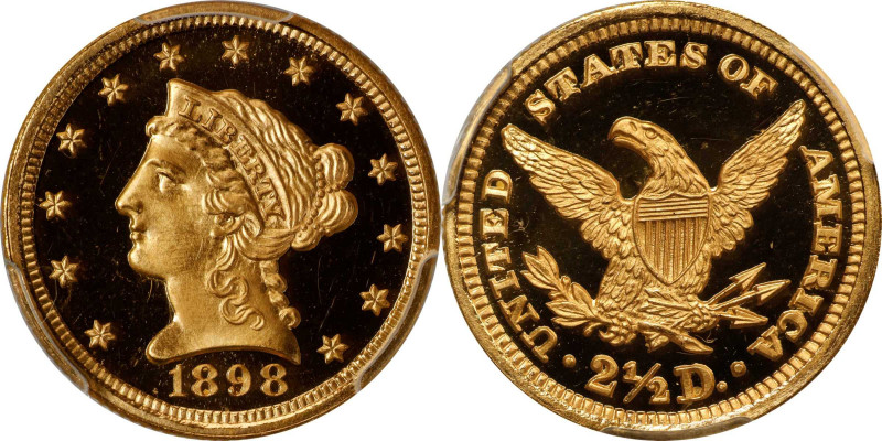 1898 Liberty Head Quarter Eagle. JD-1, the only known dies. Rarity-4. Proof-66+ ...