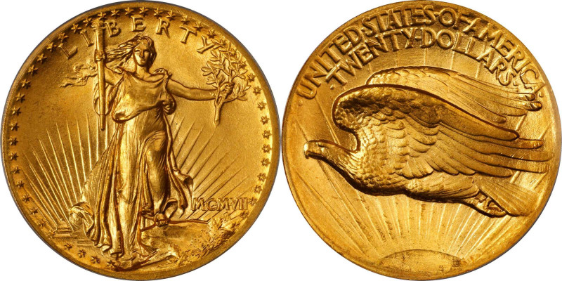 MCMVII (1907) Saint-Gaudens Double Eagle. High Relief. Flat Rim. MS-65 (PCGS).
...