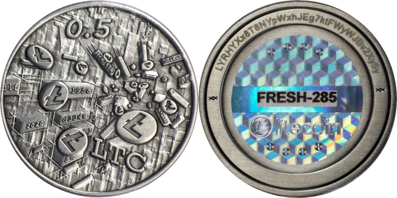 2020 Fresh LTC 0.5 Litecoin (LTC). Loaded. Firstbits LYRHYXx8. Serial No. 285. B...