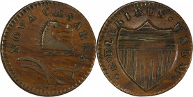 1786 New Jersey Copper. Maris 18-M, W-4890. Rarity-2. Bridle. AU-53 (PCGS).
141.8 grains. 28.8 mm. Glossy light brown with superb visual appeal. Bold...